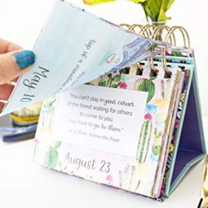 bloom daily planners Undated Perpetual Desk Easel/Inspirational Standing Flip Calendar - (5.25" x 5.5") (The Best is Yet to Come)