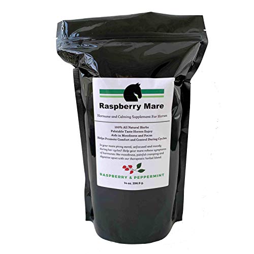 Hormone and Calming Supplement for Horses All Natural Pure Raspberry and Peppermint Leaf Herbal Blend 14 oz.