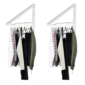 instahanger - the original foldable clothes drying rack - space saving laundry and closet organizer - 2 pack original wall mount