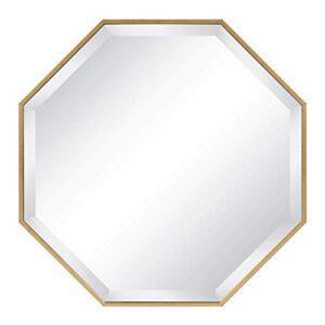 kate and laurel rhodes modern octagon wall mirror, gold 25x25 inches