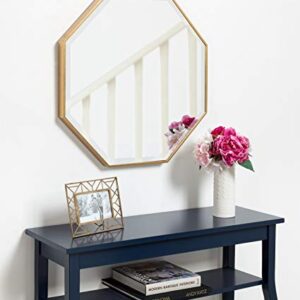 Kate and Laurel Rhodes Modern Octagon Wall Mirror, Gold 25x25 Inches