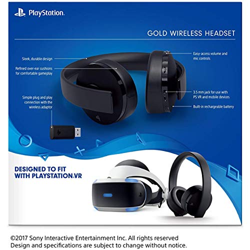 Sony PlayStation Gold Wireless Headset 7.1 Surround Sound PS4 New Version 2018