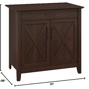 Bush Furniture Key West Secretary Hidden Home Office | Modern Farmhouse Desk for Small Spaces, 30W x 20D, Bing Cherry