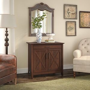 Bush Furniture Key West Secretary Hidden Home Office | Modern Farmhouse Desk for Small Spaces, 30W x 20D, Bing Cherry