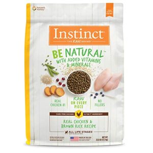 instinct be natural real chicken & brown rice recipe natural dry dog food, 25 lb. bag
