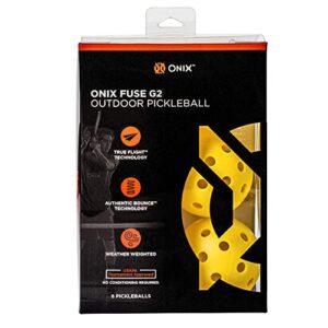 onix fuse g2 outdoor pickleball balls - yellow and neon pickleballs - 3 and 6 packs of pickleball balls