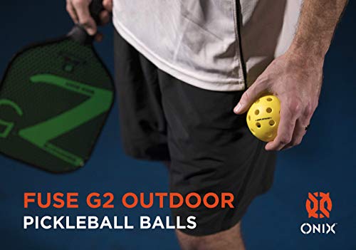 Onix Fuse G2 Outdoor Pickleball Balls - Yellow and Neon Pickleballs - 3 and 6 Packs of Pickleball Balls