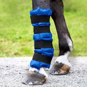 HORZE Pro Cooling Therapy Ice Wrap for Horses, Quick Cooling Gel Ice Pack with Flexible Straps & Durable Nylon Design - 1 Size - Single - Blue - ONE Size