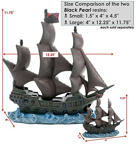 Penn-Plax Officially Licensed Disney Aquarium Ornaments from Pirates of The Caribbean (4.25" Black Pearl)