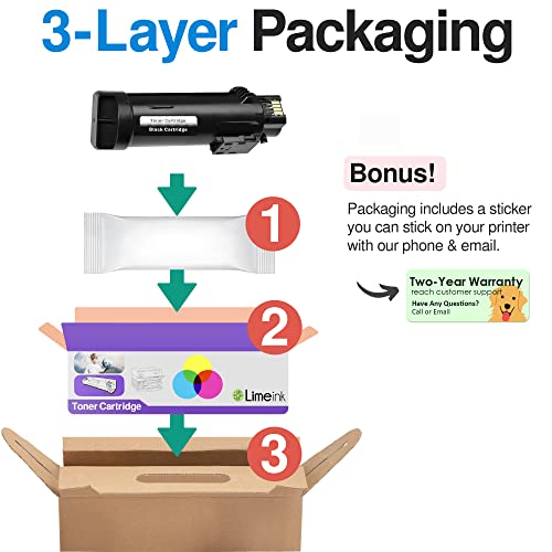 Limeink 1 Black Compatible High Yield Laser Toner Replacement Cartridges for Xerox Phaser 6510 Workcentre 6515 Printer 6515/dn 6515/dni 6510/dn dni