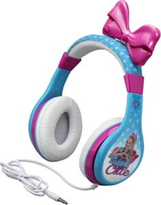 ekids jojo siwa headphones for kids, volume limited headphones with parental controls, childrens headphones for school, home, travel, designed for fans of jojo siwa gifts for girls
