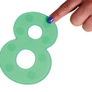 TickiT SiliShapes Dot Numbers - Set of 10 - Transparent Silicone Numbers with Corresponding Dots to Count - Teach Numbers, Counting and Subitizing