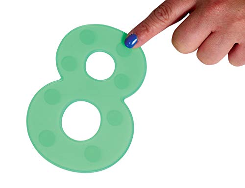 TickiT SiliShapes Dot Numbers - Set of 10 - Transparent Silicone Numbers with Corresponding Dots to Count - Teach Numbers, Counting and Subitizing