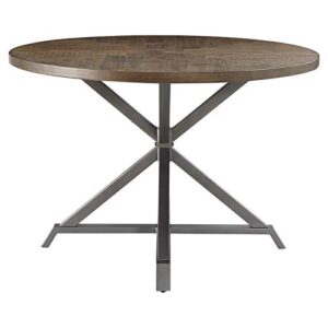 homelegance fideo 45" round industrial style dining table, pine,brown