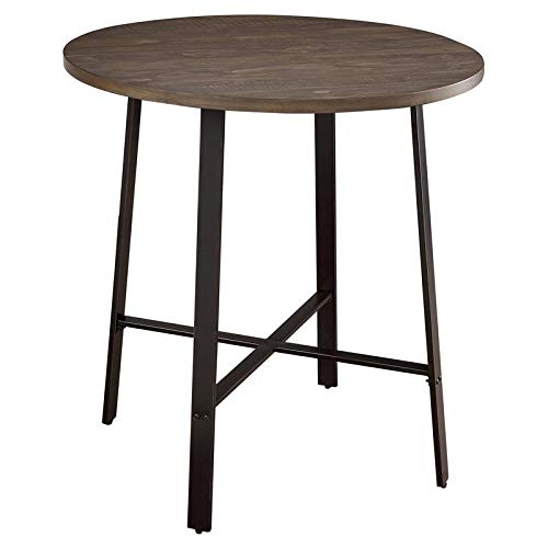 Homelegance Chevre 36" Round Industrial Style Counter Height Table, Brown