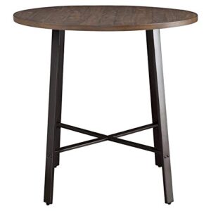 Homelegance Chevre 36" Round Industrial Style Counter Height Table, Brown