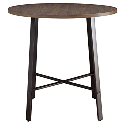 Homelegance Chevre 36" Round Industrial Style Counter Height Table, Brown