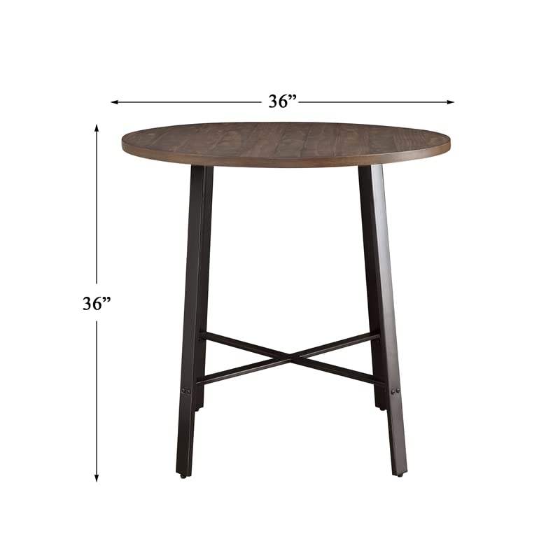 Homelegance Chevre 36" Round Industrial Style Counter Height Table, Brown