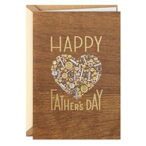 hallmark signature wood fathers day card for dad (nuts and bolts heart)