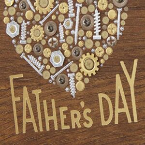 Hallmark Signature Wood Fathers Day Card for Dad (Nuts and Bolts Heart)