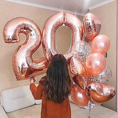 40 Inch Rose Gold Jumbo 1 Number Balloons Huge Giant Balloons Foil Mylar Number Balloons for Birthday Party,Wedding, Bridal Shower Engagement Photo Shoot, Anniversary (Rose Gold,Number 1)