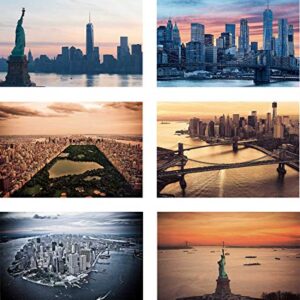 New York Postcards Set of 30 Styles. Collectible Edition of NYC Souvenirs Post Cards 4 x 6 of NY Landmarks, Skylines and Aerial Views. Made in USA