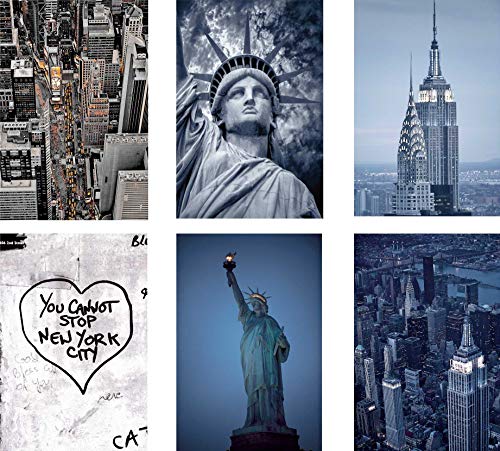 New York Postcards Set of 30 Styles. Collectible Edition of NYC Souvenirs Post Cards 4 x 6 of NY Landmarks, Skylines and Aerial Views. Made in USA