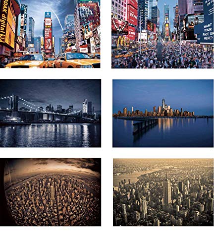 New York Postcards Set of 30 Styles. Collectible Edition of NYC Souvenirs Post Cards 4 x 6 of NY Landmarks, Skylines and Aerial Views. Made in USA