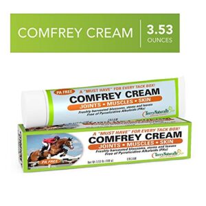 terry naturally animal health comfrey cream - 3.53 oz (100 g) - topical botanical for horses and dogs - support for joints, muscles & skin - external application