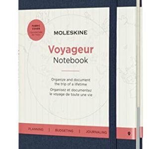 Moleskine Voyageur Notebook, Hard Cover, Medium (4.5" x 7") Ocean Blue, 208 Pages