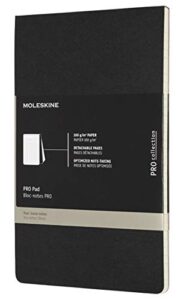 moleskine pro pad, soft cover, large (5" x 8.25") ruled/lined, black, 96 pages