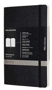moleskine pro notebook, soft cover, large (5" x 8.25") professional project planning, black, 192 pages