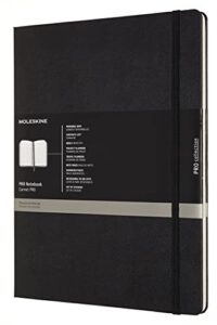 moleskine pro notebook, hard cover, xxl (8.5" x 11") professional project planning, black, 192 pages