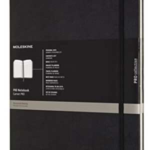 Moleskine PRO Notebook, Hard Cover, XXL (8.5" x 11") Professional Project Planning, Black, 192 Pages