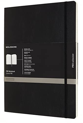 Moleskine PRO Notebook, Soft Cover, XXL (8.5" x 11") Professional Project Planning, Black, 192 Pages