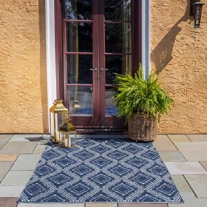 Erin Gates by Momeni Easton Pleasant Navy Hand Woven Indoor Outdoor Area Rug 7'6" X 9'6"