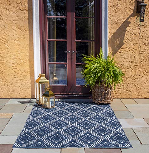 Erin Gates by Momeni Easton Pleasant Navy Hand Woven Indoor Outdoor Area Rug 7'6" X 9'6"