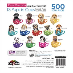 Lafayette Puzzle Factory Pups in Cups 1 : A Collection of 13 Mini Shaped Puzzles Totaling 500 Color Coded Pieces Exclusive Keith Kimberlin Editions,Multi-Colored,SG_B07B1GLTWW_US