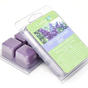 old-fashioned lilac - scented wax melts for wax warmers - made with soy wax - handmade in the usa - 2 pack set of 6 melt cubes - candeo candle