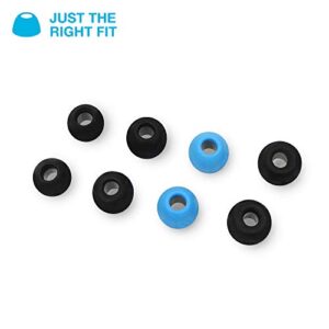 JLab Cloud Foam Mnemonic Earbud Tips | 4 Pairs of Custom Fit Universal Tips | Memory Cloud Foam | Black/Blue