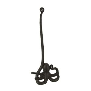 brown cast iron swimming octopus paper towel holder kitchen nautical décor