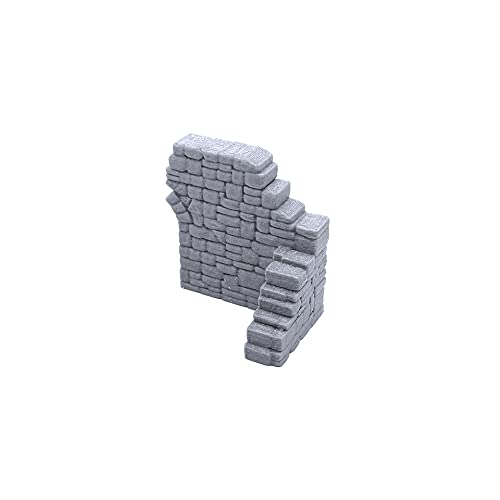 EnderToys Ruined Stone Walls Set A, Terrain Scenery for Tabletop 28mm Miniatures Wargame, 3D Printed and Paintable