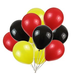 kadbaner red yellow black balloons,100-pack,12-inch latex balloons