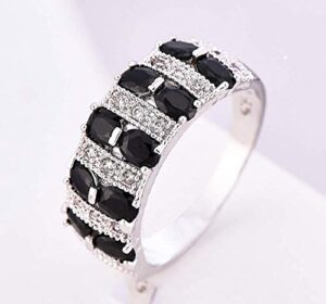 charming 925 sterling silver oval black onyx gemstone ring wedding jewelry gift (7)