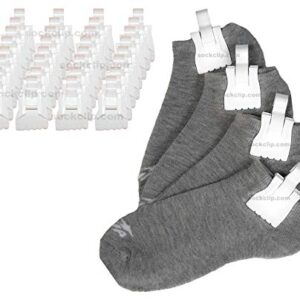 The Amazing Sock Clip Sock Holder, 32 Clips, White, Made in U.S.A.