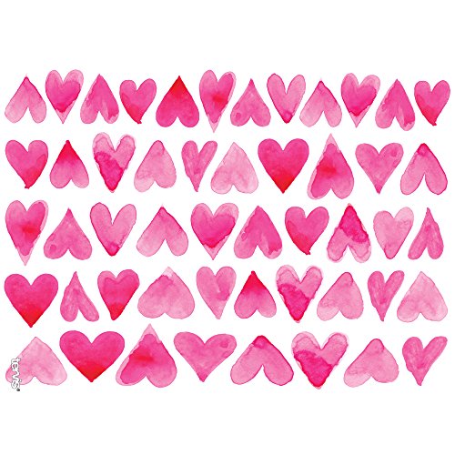 Tervis Pink Hearts All Over Insulated Tumbler with Wrap and Fuschia Lid, 1 Count (Pack of 1), Clear