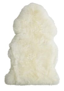 desert breeze distributing premium single pelt, genuine new zealand sheepskin rug, 41 inch length, ivory color, thick soft luxurious natural wool, by minidoka sheepskin…