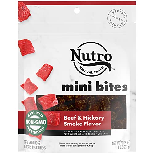 NUTRO Mini Bites Dog Treats Beef & Hickory Smoke Flavor, 4.5 oz. Bag