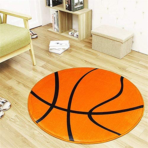 SUBONE11HKA Sport Fans Basketball Designed Round Mat Area Rug Floor Carpets for Nursery Bedroom Kids Room Living Room Decorations Radius 15.7"= Diameter 31"