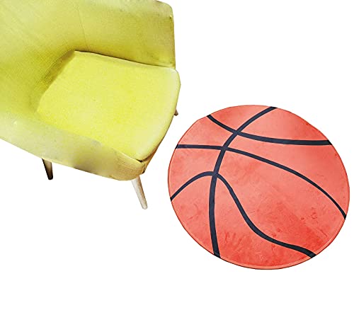 SUBONE11HKA Sport Fans Basketball Designed Round Mat Area Rug Floor Carpets for Nursery Bedroom Kids Room Living Room Decorations Radius 15.7"= Diameter 31"